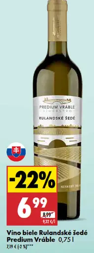 Predium Vráble Vino biele Rulandské šedé