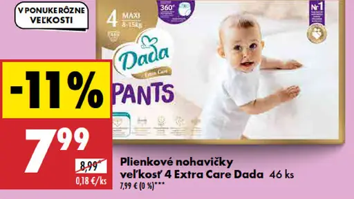 Dada Plienkové nohavičky veľkosť 4 Extra Care