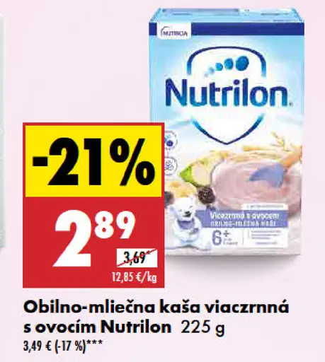 Nutrilon obilno-mliečna kaša viaczrnná s ovocím