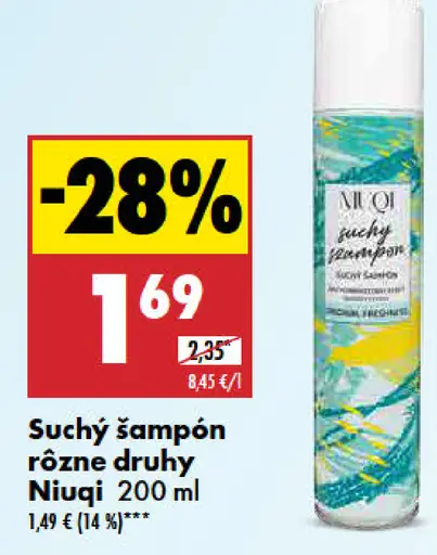 Suchý šampón rôzne druhy Niuqi