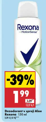 Dezodorant v spreji Aloe Rexona