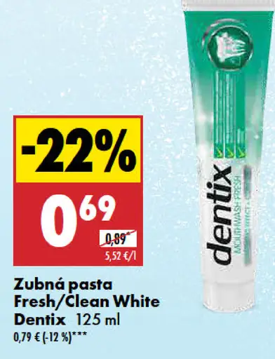 Dentix Zubná pasta Fresh/Clean White