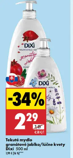 Dixi Tekuté mydlo granátové jablko/lúčne kvety