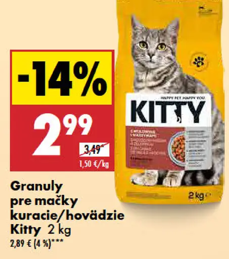 Kitty granuly pre mačky kuracie/hovädzie