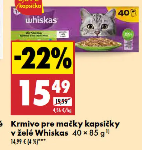 Whiskas Krmivo pre mačky kapsičky v želé