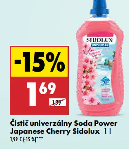 Čistič univerzálny Soda Power Japanese Cherry Sidolux