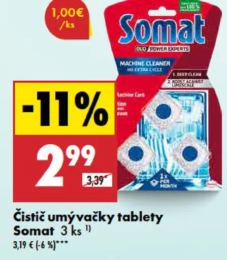 Čistič umývačky tablety Somat