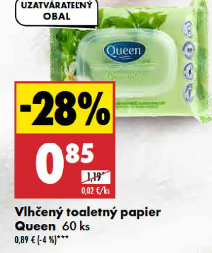 Queen vlhčený toaletný papier