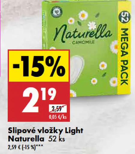 Naturella Slipové vložky Light