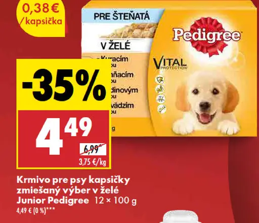 Pedigree Krmivo pre psy kapsičky zmiešaný výber v želé Junior