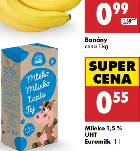 Euromilk Mlieko UHT 1,5 %
