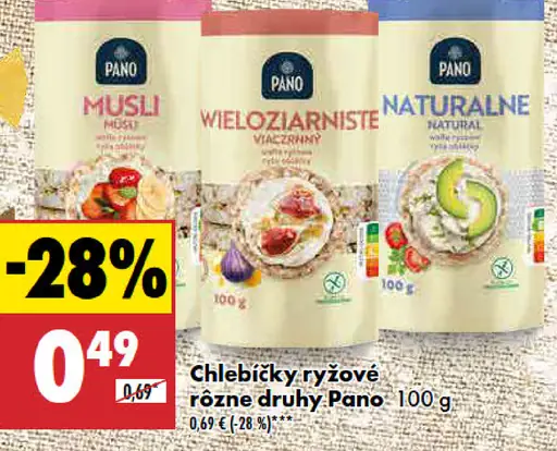 Pano Chlebíčky ryžové rôzne druhy