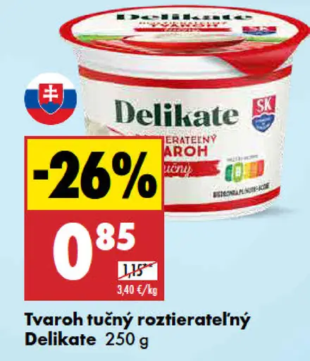Delikate Tvaroh tučný roztierateľný