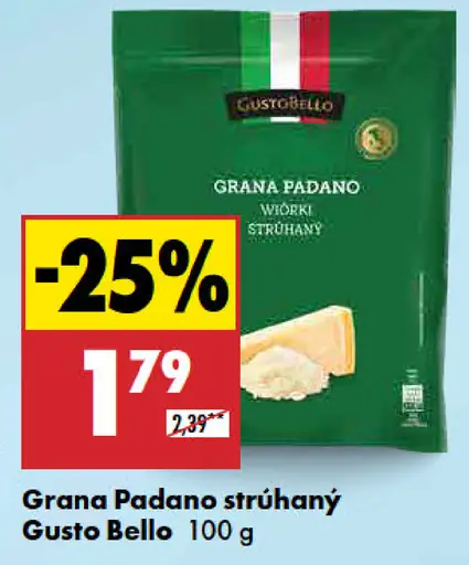 Gusto Bello Grana Padano strúhaný