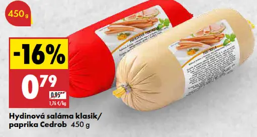 Cedrob Hydinová saláma klasik/paprika