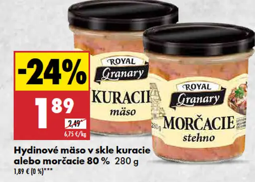 Royal Granary Hydinové mäso v skle