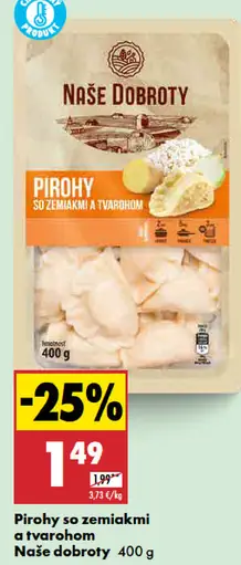 Naše dobroty Pirohy so zemiakmi a tvarohom