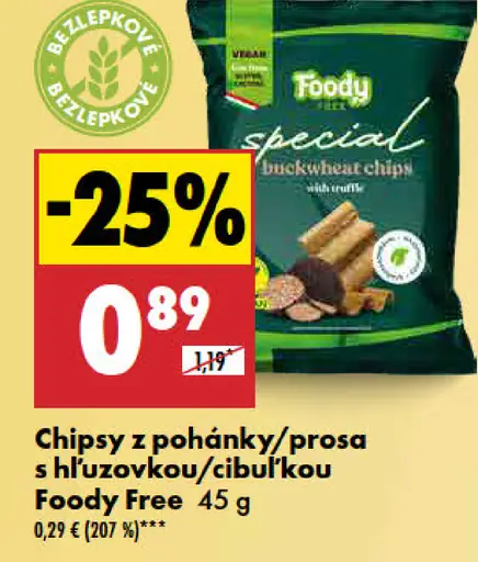 Foody Free Chipsy z pohánky/prosa