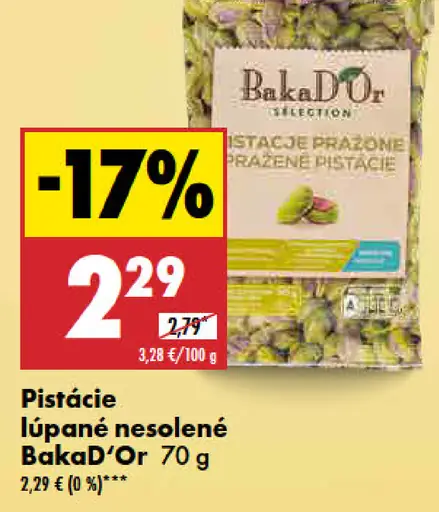 BakaD'Or Pistácie lúpané nesolené