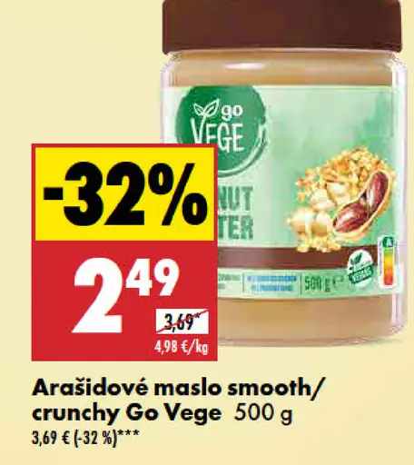Go Vege Arašidové maslo smooth/crunchy