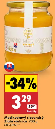 Zlatá včelnica Med kvetový slovenský