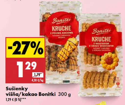 Bonitki Sušienky višňa/kakao