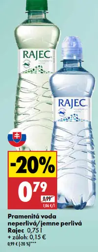 Rajec Pramenitá voda neperlivá/jemne perlivá