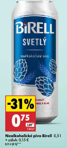 Birell svetlý plechovka