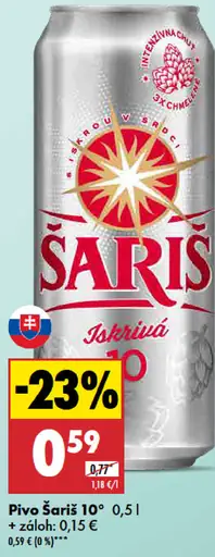 Šariš 10° plechovka