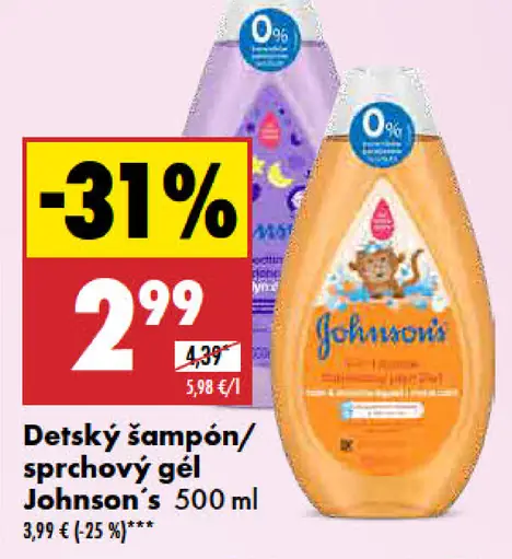 Johnson's Detský šampón, sprchový gél