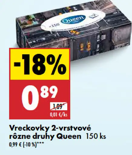 Queen Vreckovky 2-vrstvové rôzne druhy