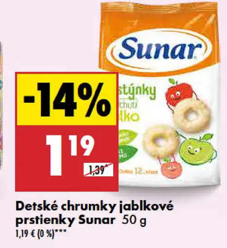 Sunar Detské chrumky jablčné prstienky