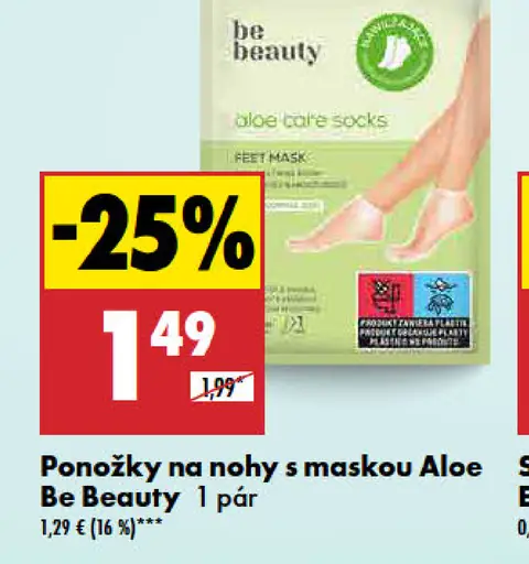 Be Beauty ponožky na nohy s maskou Aloe