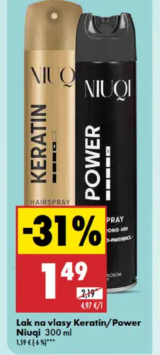 Niuqi lak na vlasy Keratin