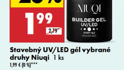 Stavebný UV/LED gél Niuqi vybrané druhy