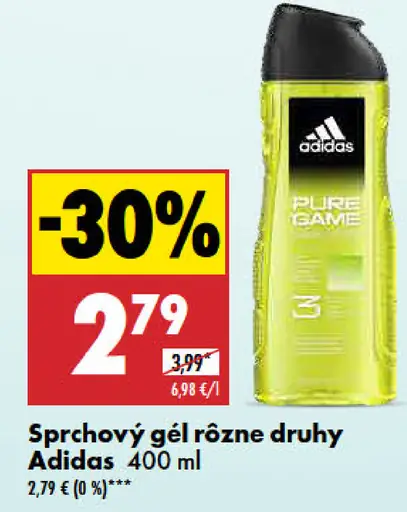Sprchový gél rôzne druhy Adidas