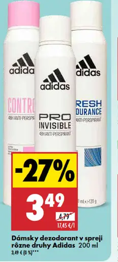 Adidas Dámsky dezodorant v spreji rôzne druhy