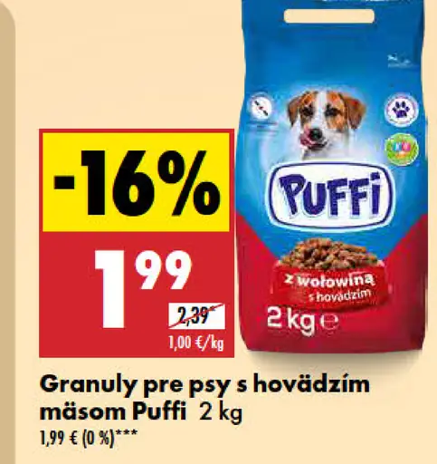 Puffi Granuly pre psy s hovädzím mäsom