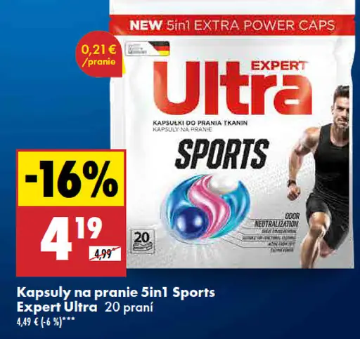 Ultra kapsuly na pranie 5in1 Expert Sport