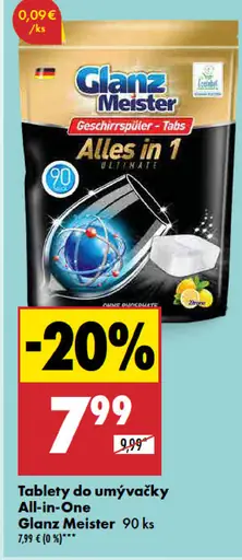 Glanz Meister Tablety do umývačky All-in-One