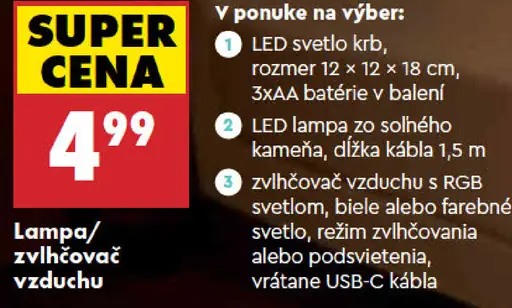 Lampa/zvlhčovač vzduchu