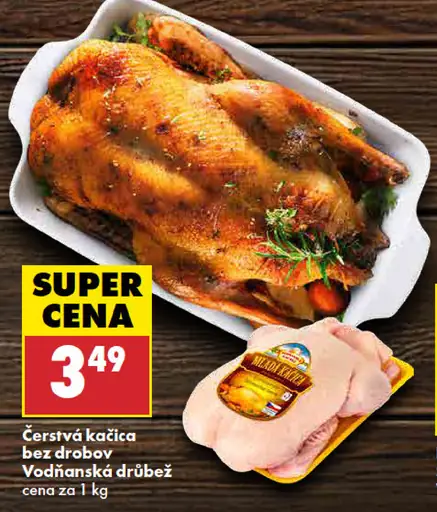 Vodňanská drůbež čerstvá kačica bez drobov
