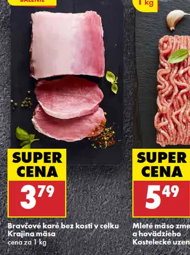 Krajina mäsa Bravčový bôčik bez kosti