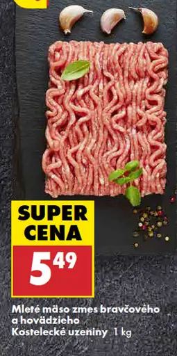 Kostelecké uzeniny mleté mäso zmes bravčového a hovädzieho