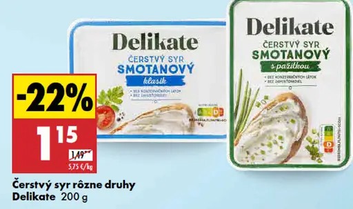 Delikate Tavený syr rôzne druhy