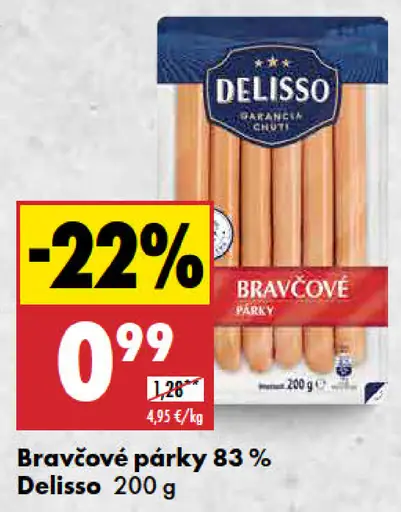 Delisso Bravčové párky 83 %