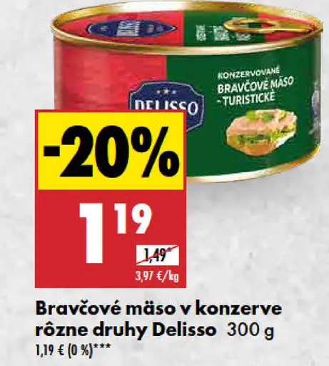 Delisso Bravčové mäso v konzerve