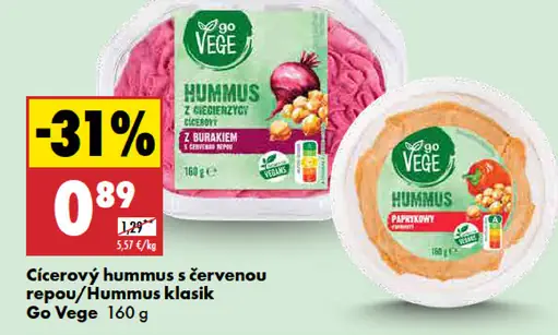 Go Vege Cícerový hummus s červenou repou/Hummus klasik