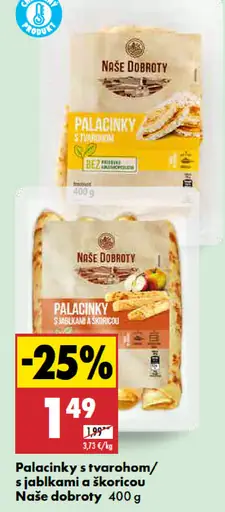 Naše dobroty Palacinky s tvarohom
