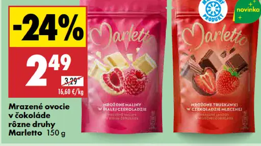 Marletto mrazené ovocie v čokoláde rôzne druhy